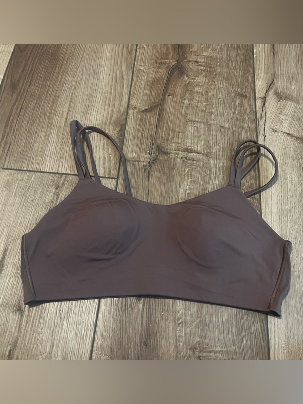 lululemon athletica like a cloud brown bra size 10